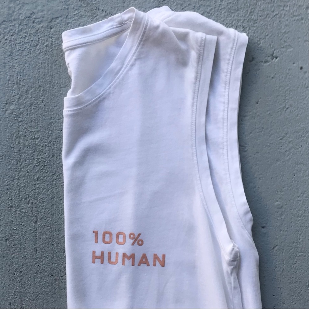 EVERLANE Equality Line 100% Human Printed Muscle Shirt Tank Top Sleeveless Tee - Picture 4 of 8